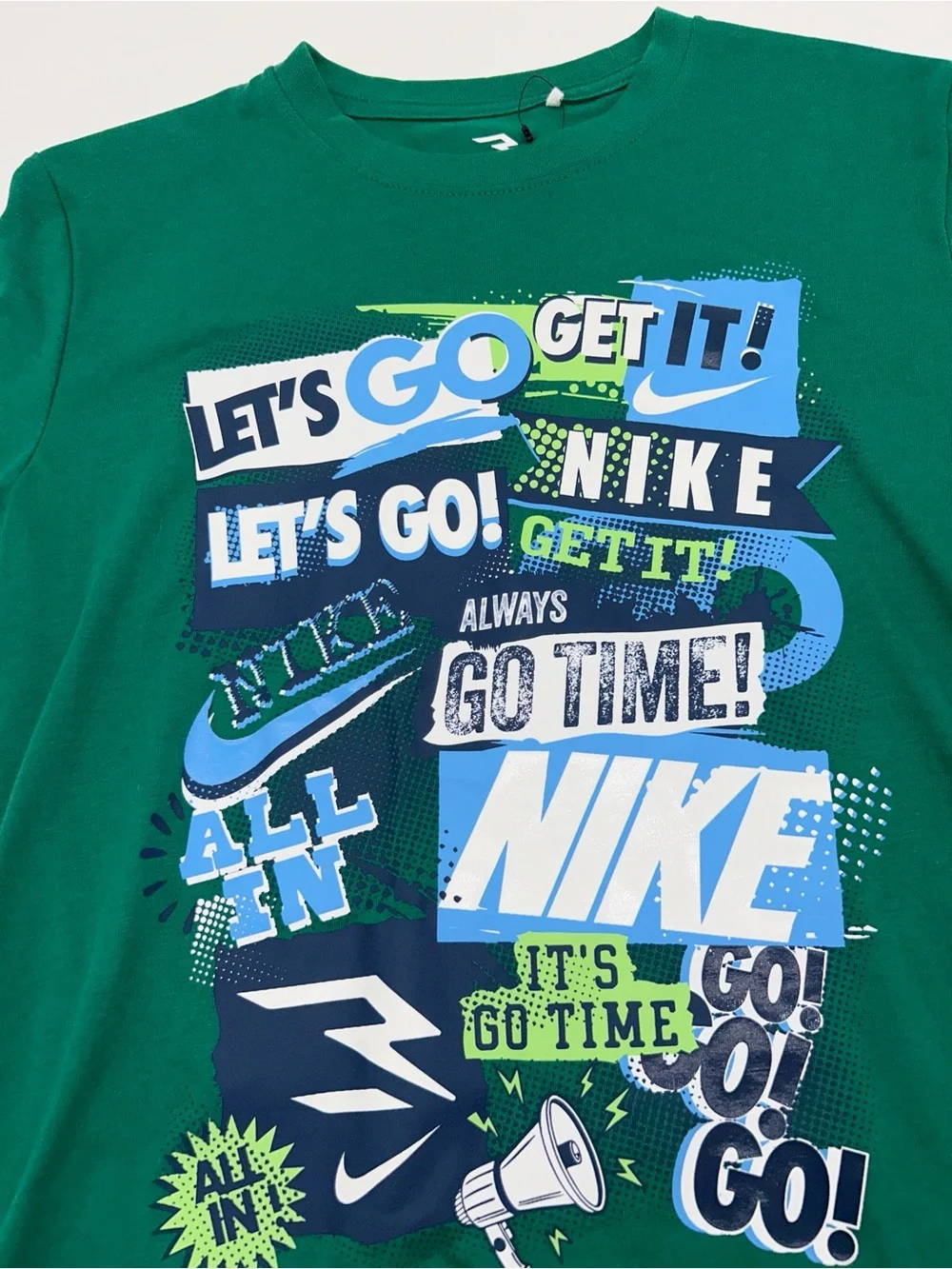 3 Brand Nike Boys Size 12(10-11yrs) Green T-Shirt